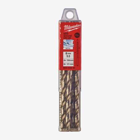Сверло по металлу HSS-G MILWAUKEE DIN340, Ø9,0x175мм, (10шт)