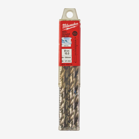Сверло по металлу HSS-G MILWAUKEE DIN340, Ø10,0x184мм, (10шт) Сверло по металлу HSS-G MILWAUKEE DIN340, Ø10,0x184мм, (10шт)