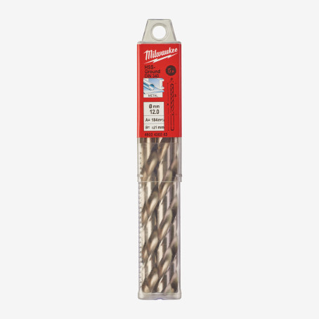 Сверло по металлу HSS-G MILWAUKEE DIN340, Ø12,0x205мм, (5шт)