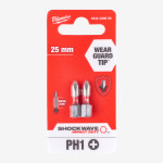 Біта SHOCKWAVE MILWAUKEE, PH1, 25мм, (2шт)