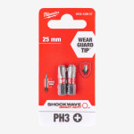 Біта SHOCKWAVE MILWAUKEE, PH3, 25мм, (2шт)