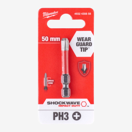 Біта SHOCKWAVE MILWAUKEE, PH3, 50мм (1шт)