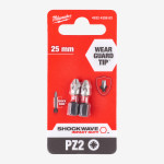 Бита SHOCKWAVE MILWAUKEE, PZ2, 25мм, (2шт) Бита SHOCKWAVE MILWAUKEE, PZ2, 25мм, (2шт)