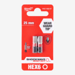 Біта SHOCKWAVE MILWAUKEE, Hex6, 25мм, (2шт)