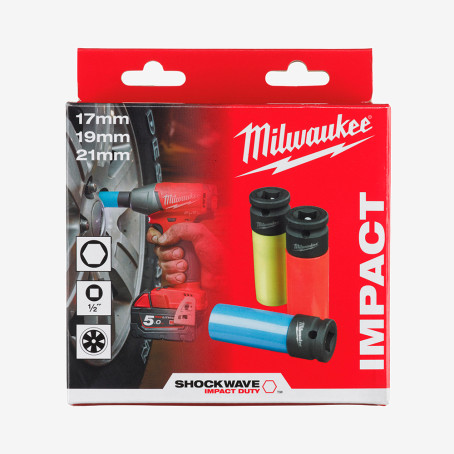 Набор головок, Automotive ShW MILWAUKEE удлиненных, (17/19/21мм), (3шт)