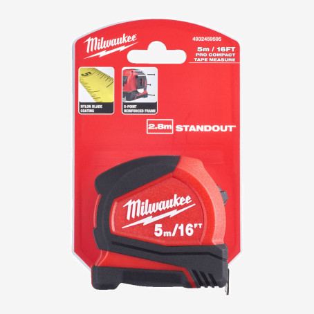 Рулетка Pro Compact MILWAUKEE, 5м/16фт, (25мм) Рулетка Pro Compact MILWAUKEE, 5м/16фт, (25мм)