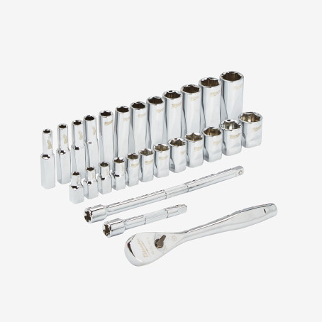 Набір головок метричних 1/4'' MILWAUKEE з храповиком, (28шт)