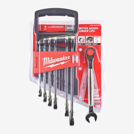 Набір метричних ключів рожково-накидних MAX BITE™ MILWAUKEE, (7шт) Набір метричних ключів рожково-накидних MAX BITE™ MILWAUKEE, (7шт)