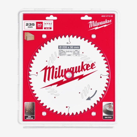 Диск пильный PFTE MILWAUKEE, Ø235х30х2, 4мм, 60 зуб. Диск пильный PFTE MILWAUKEE, Ø235х30х2, 4мм, 60 зуб.