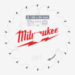 Диск пильный PFTE THIN KERF MILWAUKEE, Ø140х20х1,6мм, 18 зуб. Диск пильный PFTE THIN KERF MILWAUKEE, Ø140х20х1,6мм, 18 зуб.