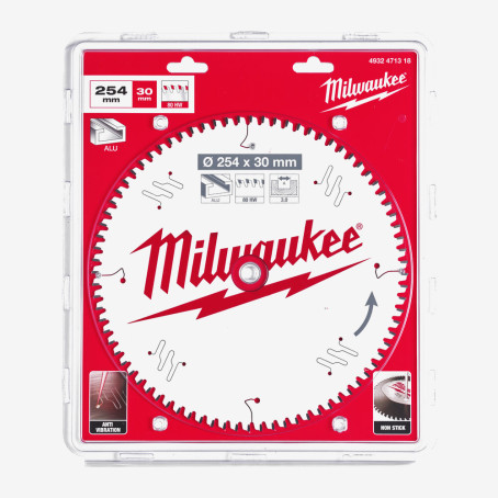 Диск пильный PFTE MILWAUKEE, Ø254/30мм, 80 зуб.