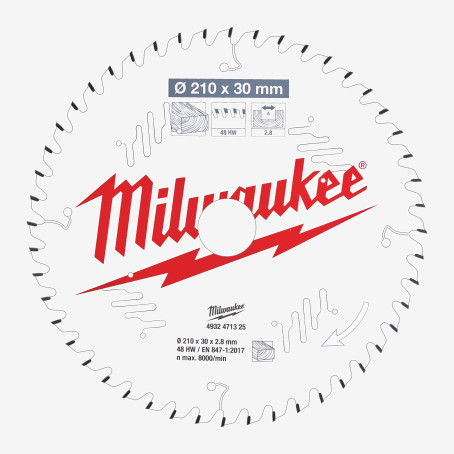 Диск пильный PFTE THIN KERF MILWAUKEE, Ø210х30х2, 8мм, 48 зуб. Диск пильный PFTE THIN KERF MILWAUKEE, Ø210х30х2, 8мм, 48 зуб.