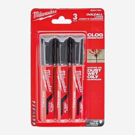 Маркер для стройплощадки InkZAll MILWAUKEE, большая (L), черная (3шт) Маркер для стройплощадки InkZAll MILWAUKEE, большая (L), черная (3шт)
