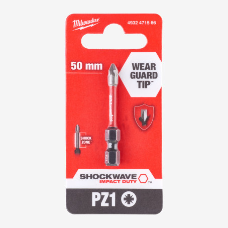 Бита SHOCKWAVE MILWAUKEE, PZ1, 50мм (1шт) Бита SHOCKWAVE MILWAUKEE, PZ1, 50мм (1шт)