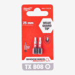 Біта SHOCKWAVE MILWAUKEE, TX BO8, 25мм, (2шт)