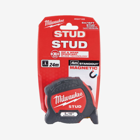 Рулетка магнитная метрична MILWAUKEE STUD, 5м/16фт (33мм)