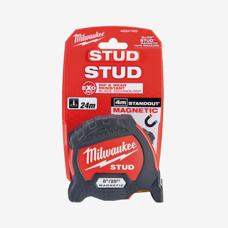 Рулетка магнитная метрична MILWAUKEE STUD, 8м/26фт (33мм)