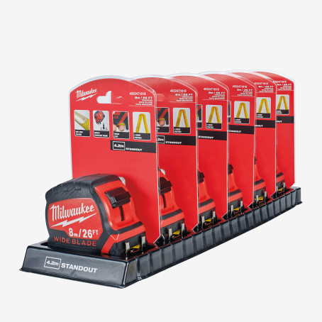 Рулетка метрическая MILWAUKEE WIDE BLADE, 8м/26фт (33мм) Рулетка метрическая MILWAUKEE WIDE BLADE, 8м/26фт (33мм)