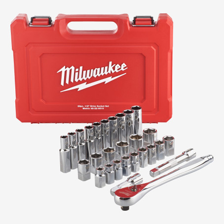 Набір головок метричних 1/2'' MILWAUKEE з храповиком, (28шт)
