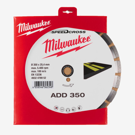 Диск алмазный Speedcross MILWAUKEE ADD 350, Ø350мм