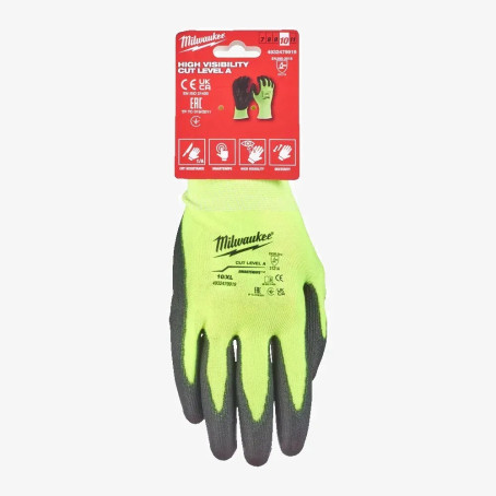 Перчатки сигнальні MILWAUKEE с сопротивлением порезам 3/C уровня, 9/L, (144шт)