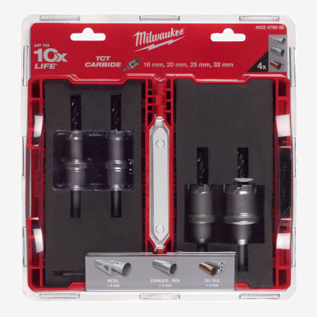 Набор коронок Holesaw TCT MILWAUKEE, (4шт) Набор коронок Holesaw TCT MILWAUKEE, (4шт)