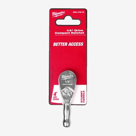 Ручка скорочена 1/4'' MILWAUKEE з храповиком