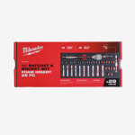Ложемент з головками хромованими та тріскачкою 1/2'' MILWAUKEE, (28шт.)