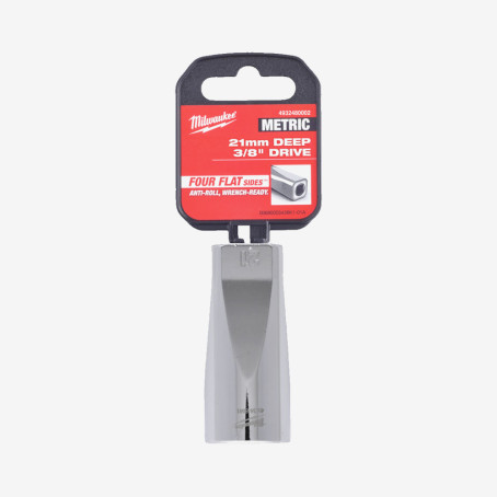 Головка хромированная метрическая удлиненная 3/8'' MILWAUKEE, 21мм