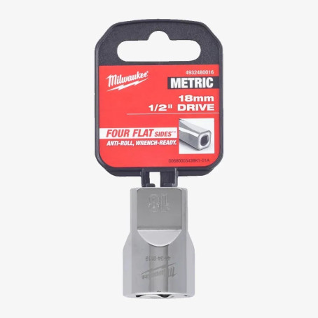Головка хромированная метрическая 1/2'' MILWAUKEE, 18мм Головка хромированная метрическая 1/2'' MILWAUKEE, 18мм