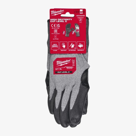 Перчатки MILWAUKEE Hi-Dex с сопротивлением порезам 4/D уровня 7/S, (12шт)