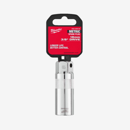 Хромированная головка 3/8'' MILWAUKEE для свечей зажигания, 18мм Хромированная головка 3/8'' MILWAUKEE для свечей зажигания, 18мм