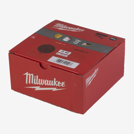 Круг шлифовальный 8 отв. MILWAUKEE, HL Ø125мм, зерно 40, (25шт)