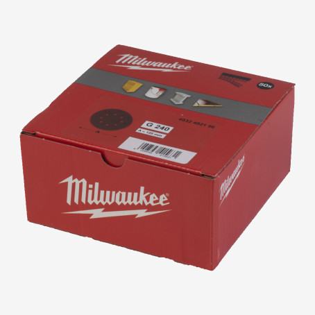 Круг шлифовальный 8 отв. MILWAUKEE, HL Ø125мм, зерно 240, (25шт)