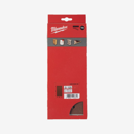 Бумага шлифовальная MILWAUKEE 14 отв. H&L, 115х230мм, зерно 120, (10шт)