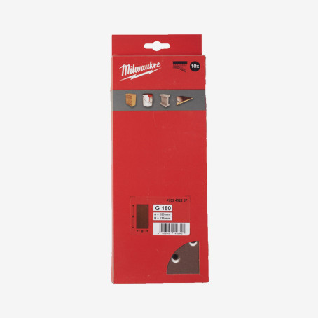 Бумага шлифовальная MILWAUKEE 14 отв. H&L, 115х230мм, зерно 180, (10шт)