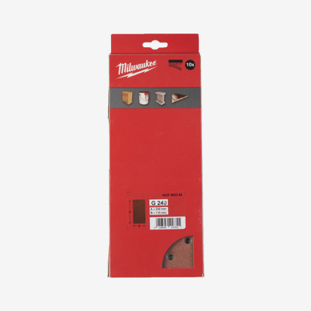 Бумага шлифовальная MILWAUKEE 14 отв. H&L, 115х230мм, зерно 240, (10шт)
