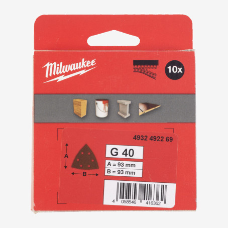 Бумага шлифовальная MILWAUKEE 6 отв. H&L, 93х93х93мм, зерно 60, (10шт) Бумага шлифовальная MILWAUKEE 6 отв. H&L, 93х93х93мм, зерно 60, (10шт)