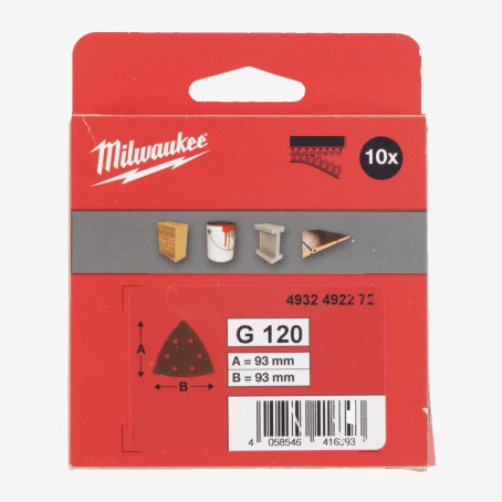 Бумага шлифовальная MILWAUKEE 6 отв. H&L, 93х93х93мм, зерно 120 Бумага шлифовальная MILWAUKEE 6 отв. H&L, 93х93х93мм, зерно 120