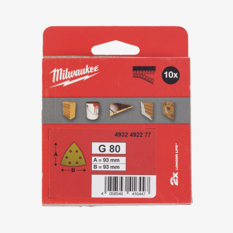 Бумага шлифовальная MILWAUKEE HP 6 отв. H&L, 93х93х93мм, зерно 80, (10шт) Бумага шлифовальная MILWAUKEE HP 6 отв. H&L, 93х93х93мм, зерно 80, (10шт)