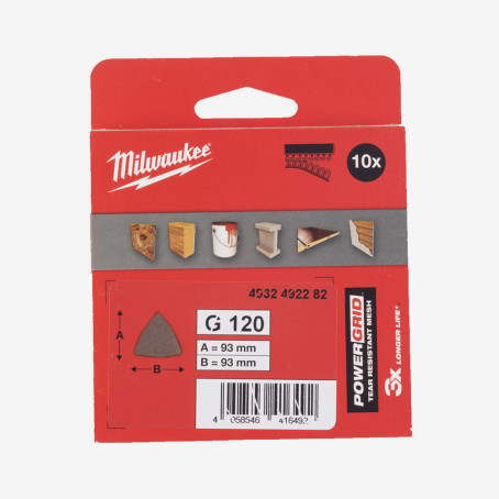 Сетка шлифовальная MILWAUKEE PG Mesh HL, 93х93х93мм, зерно 120, (10шт) Сетка шлифовальная MILWAUKEE PG Mesh HL, 93х93х93мм, зерно 120, (10шт)
