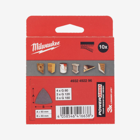 Набор сеток шлифовальных MILWAUKEE PG Mesh HL, 93х93х93мм, (10шт) Набор сеток шлифовальных MILWAUKEE PG Mesh HL, 93х93х93мм, (10шт)