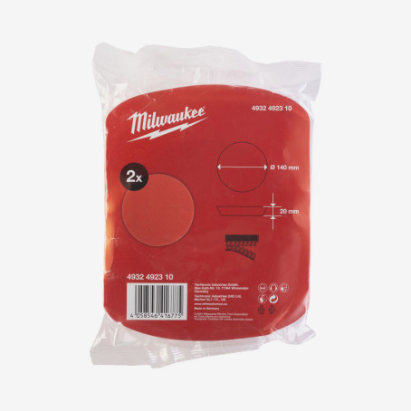 Полировочная губка жесткая MILWAUKEE червона, Ø140x25мм, (2шт) Полировочная губка жесткая MILWAUKEE червона, Ø140x25мм, (2шт)
