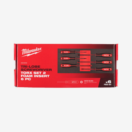 Ложемент з викрутками магнітними MILWAUKEE з тригранною рукояткою, TORX (6шт)