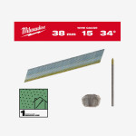 Гвозди гальванизированные финишные 15G MILWAUKEE с D-образной шляпкой, 34°/38мм / G / SC1, (2500шт)