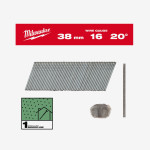 Гвозди гальванизированные 16G MILWAUKEE с Т-образной шляпкой, 20°/38мм, (2000шт) Гвозди гальванизированные 16G MILWAUKEE с Т-образной шляпкой, 20°/38мм, (2000шт)
