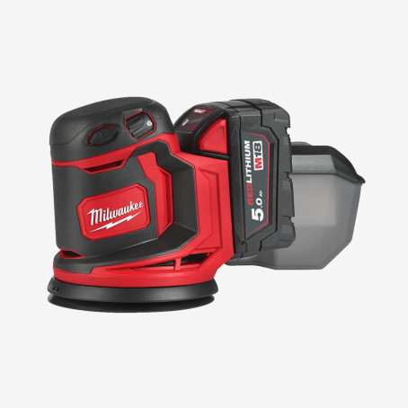 Машина шлифовальная эксцентриковая аккумуляторная MILWAUKEE, M18 BOS125-502B, диаметр 125мм (+зар.пр., 2ак.Х5Ач, сумка) Машина шлифовальная эксцентриковая аккумуляторная MILWAUKEE, M18 BOS125-502B, диаметр 125мм (+зар.пр., 2ак.Х5Ач, сумка)