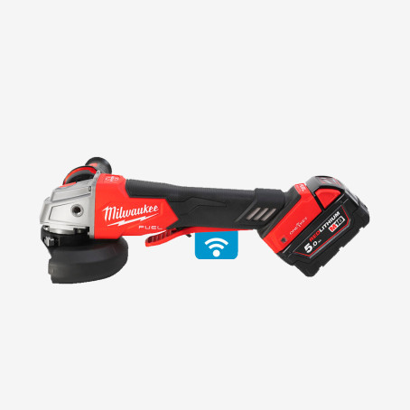 Шлифмашина угловая акум. MILWAUKEE, M18 ONEFSAG125XPDB-502X, Ø125мм (+зарядное устройство, 2 аккум. Х 5Ач, HDкейс)
