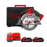 Пила дисковая ручная аккумуляторная MILWAUKEE, M18 FCCS55-302X, Ø165мм (+зарядное устройство.,2ак.Х 3Ач,HDкейс)