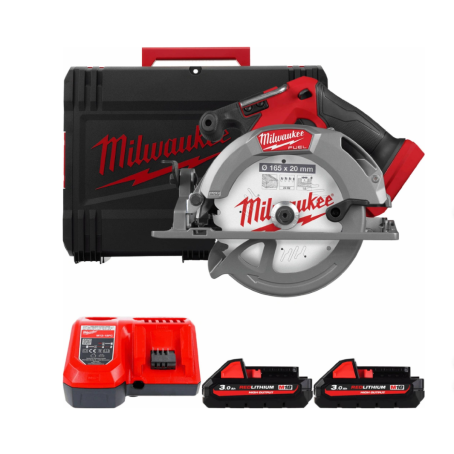 Пила дисковая ручная аккумуляторная MILWAUKEE, M18 FCCS55-302X, Ø165мм (+зарядное устройство.,2ак.Х 3Ач,HDкейс)